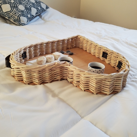 Basket Tray with Leather Handles - Picture 5 of 9